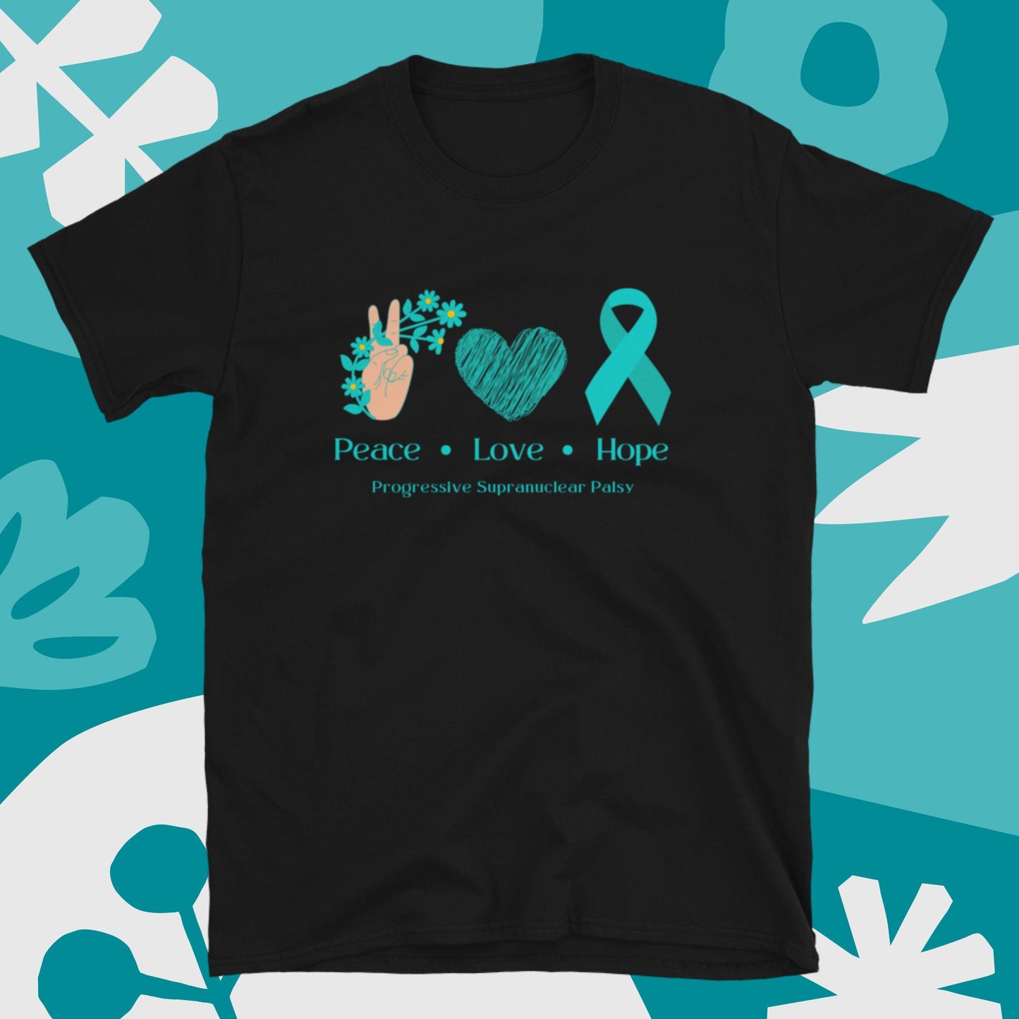 Progressive Supranuclear Palsy PEACE, LOVE, HOPE Short-Sleeve Unisex T-Shirt