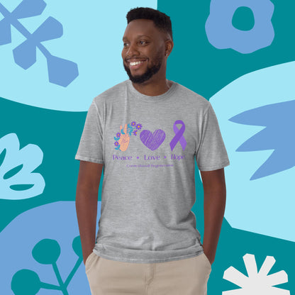Corticobasal Degeneration PEACE, LOVE, HOPE Short-Sleeve Unisex T-Shirt