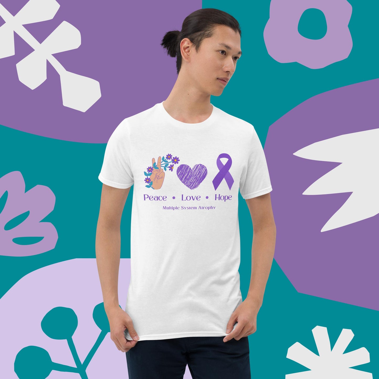 Multiple System Atrophy PEACE, LOVE, HOPE Short-Sleeve Unisex T-Shirt